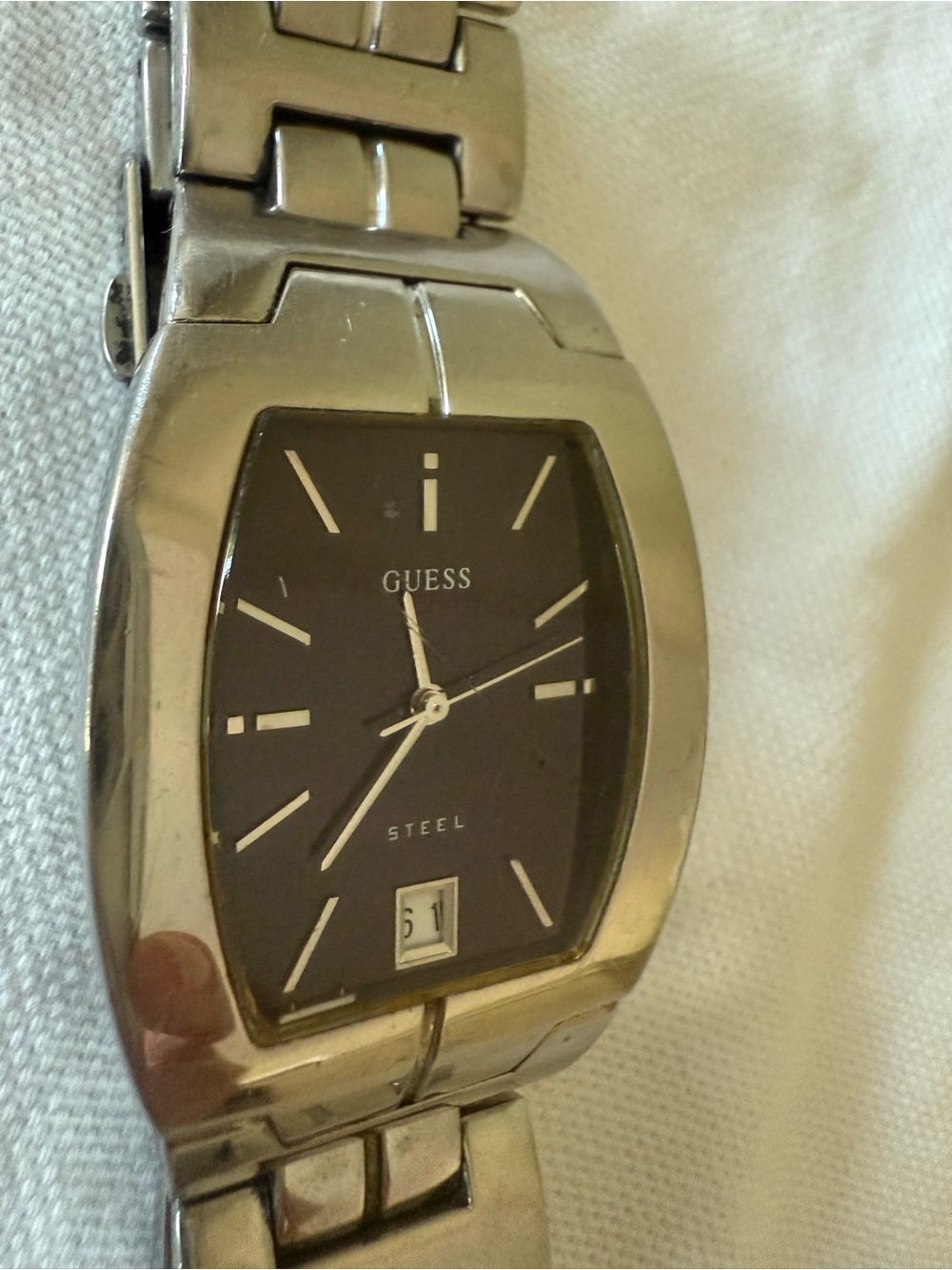 Guess Silver and Black Men's Watch